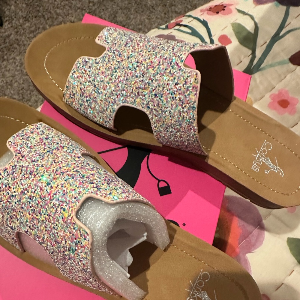 New Corkys mermaid glitter sandals size 9 SO CUTE!!